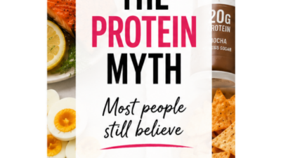 Not all protein is equal infographic showing whole-food proteins compared with protein bars, protein drinks, and other high-protein foods.
