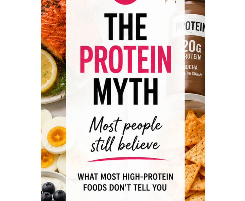 Not all protein is equal infographic showing whole-food proteins compared with protein bars, protein drinks, and other high-protein foods.